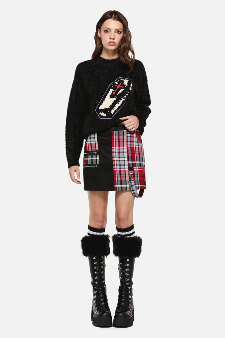 Image of a model wearing Skirts. Productname: Scorpion Tartan Skirt in Multi colour by brand - Dangerfield