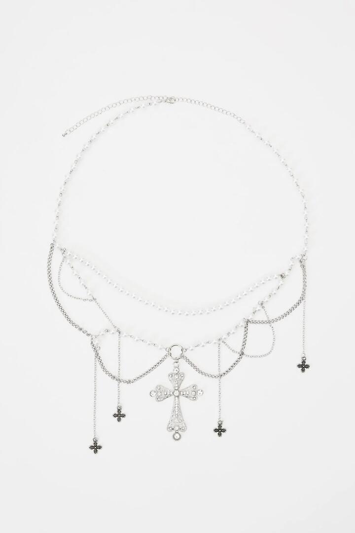 Image of Accessories. Productname: Embellished Hip Waist Belt in Silver colour by brand - Black Friday