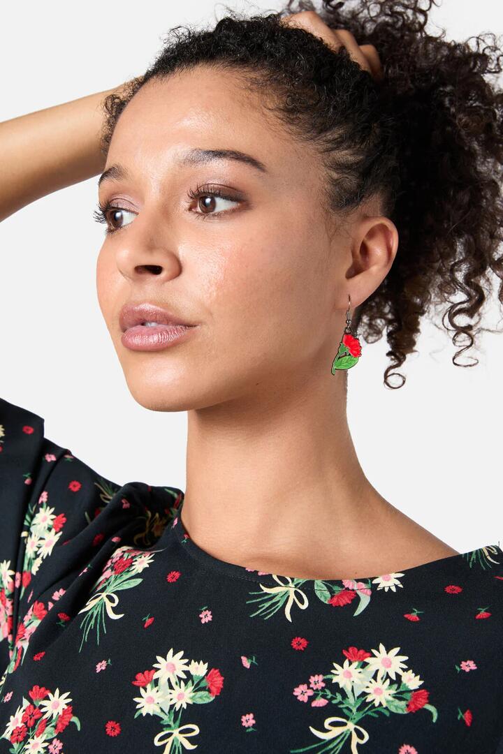 Image of Earrings. Productname: Bow Floral Earrings in Multi colour by brand - Princess Highway