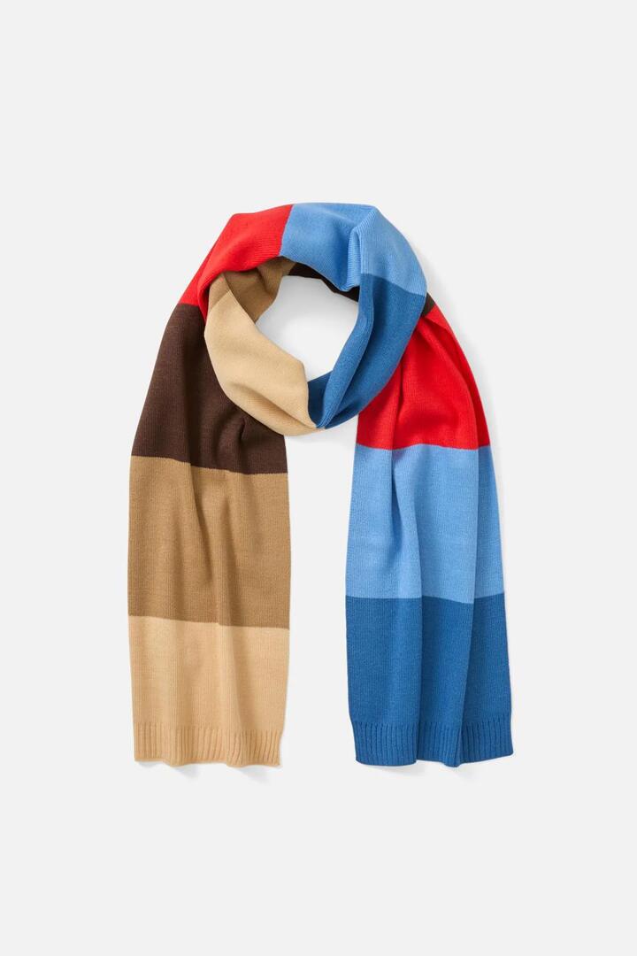 Image of Accessories. Productname: Blue Striped Knit Scarf in Blue colour by brand - Princess Highway