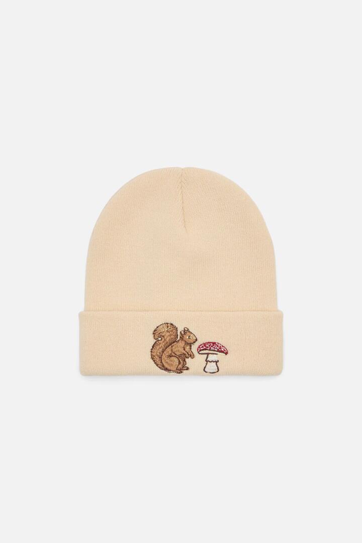 Image of Hats. Productname: Squirrel Beanie in Cream colour by brand - Princess Highway