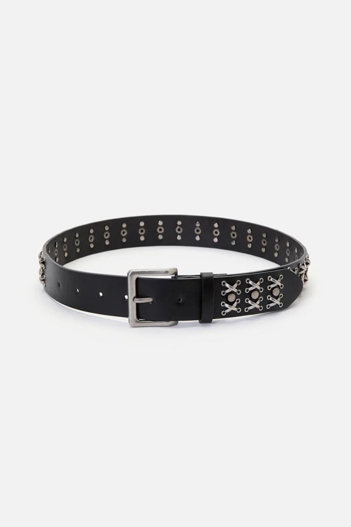 Image of Accessories. Productname: Stud & Rivet Belt in Black colour by brand - Dangerfield