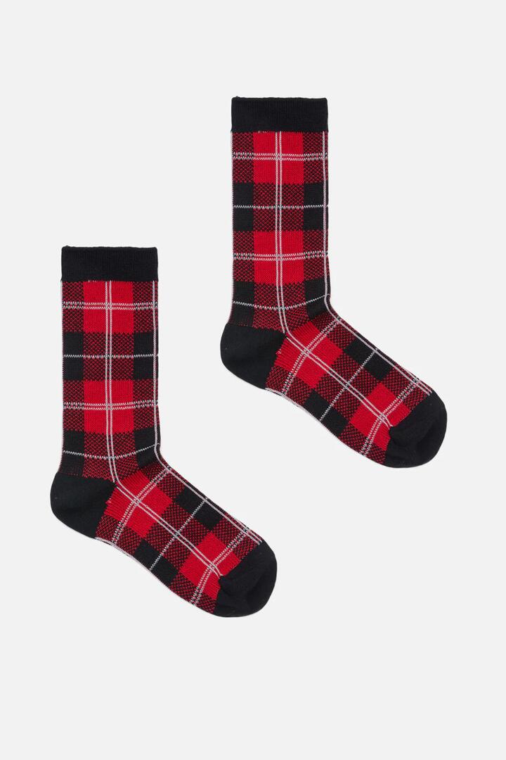 Image of Socks. Productname: Check Sock in Red colour by brand - Dangerfield