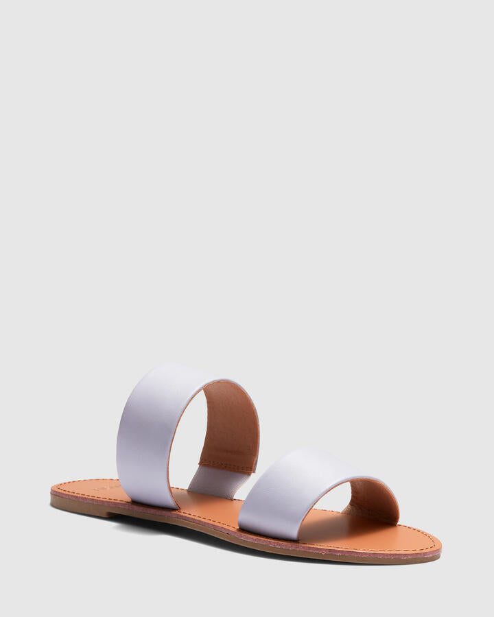 Image of Slippers. Product name - Roy Lavender Slides in Purple colour by brand - Novo