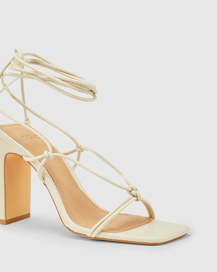 Image of Heels. Productname: Ziva: Cream - Women's Strappy - High Heel in Neutral colour by brand - Novo