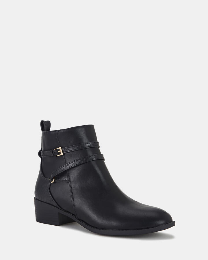 Image of Boots. Product name - Digby Black Ankle Boots in Black colour by brand - Novo