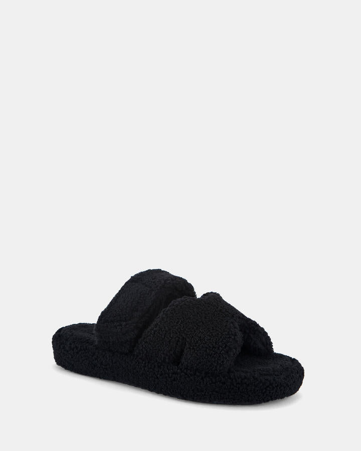 Image of Activewear. Product name - Tatum Slipper Black Vegan in Black colour by brand - Novo