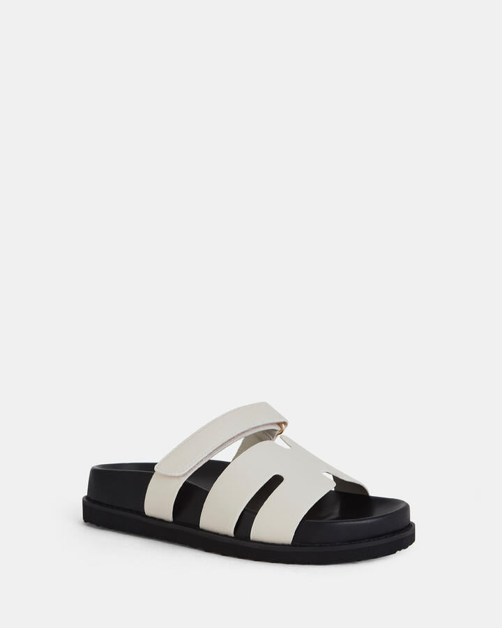 Image of Sandals. Product name - Slothy Cream Vegan Sandals in Neutral colour by brand - Novo