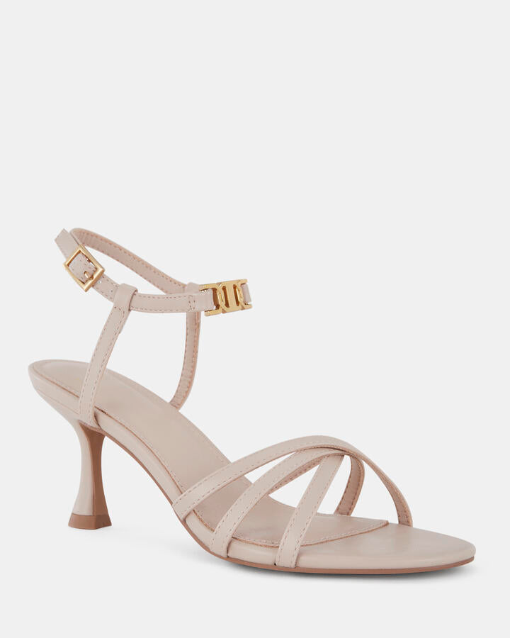 Image of Heels. Product name - Undomiel White Sand Kitten Heels in White Sand colour by brand - Novo