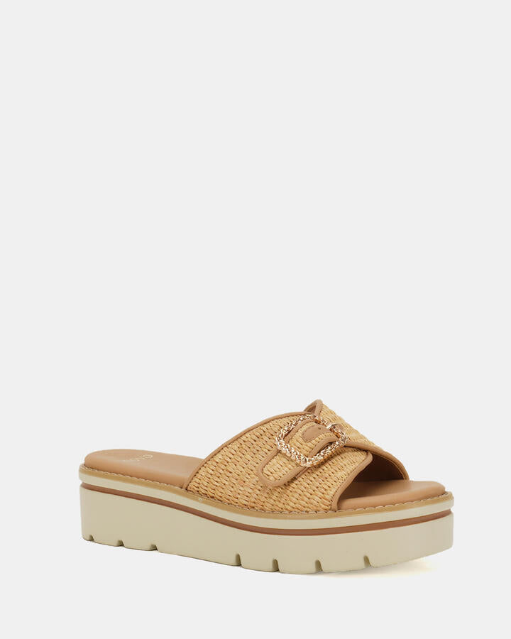 Image of Sandals. Product name - Bette Natural Raffia Wedge Sandals in Natural Raffia colour by brand - Novo