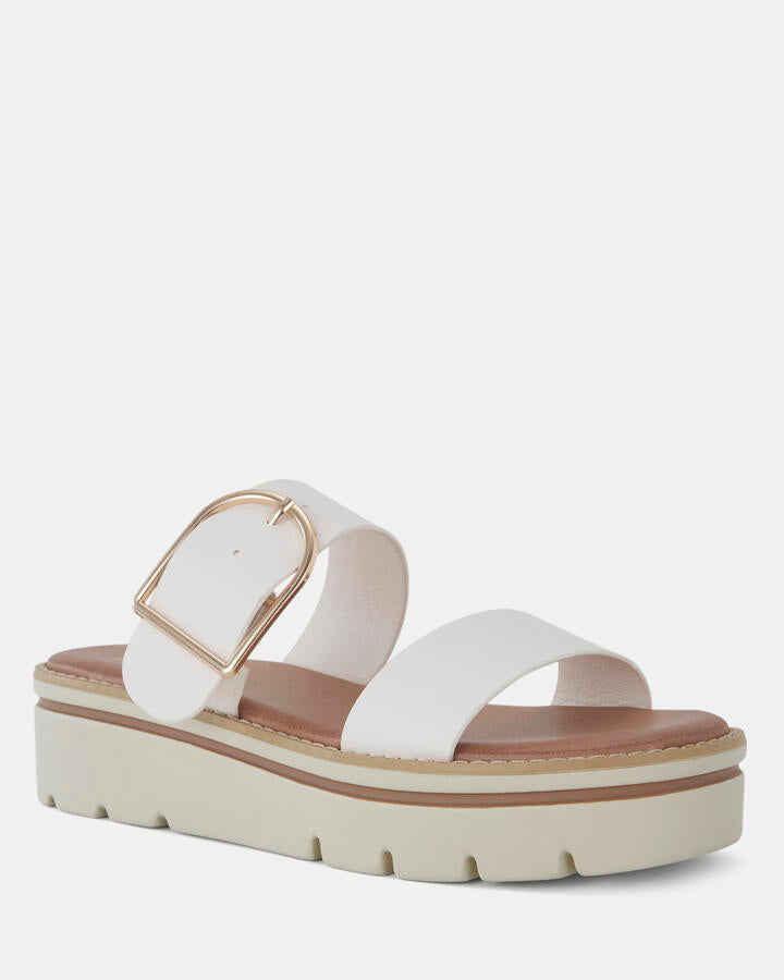 Image of Sandals. Product name - Bryn White Wedge Sandals in Multi colour by brand - Novo