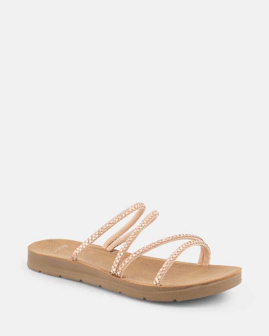 Image of Sandals. Productname: RIVY ROSE GOLD Women's Thongs Novo Sandals in Metallic colour by brand - Novo
