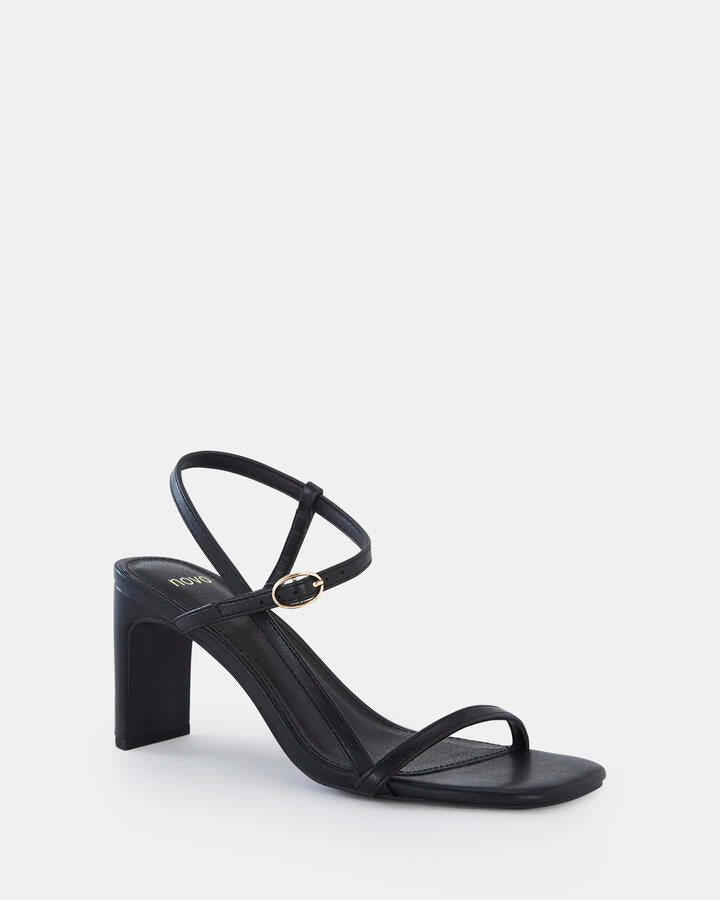 Image of Heels. Product name - Ujala Black Vegan Heels in Black colour by brand - Novo