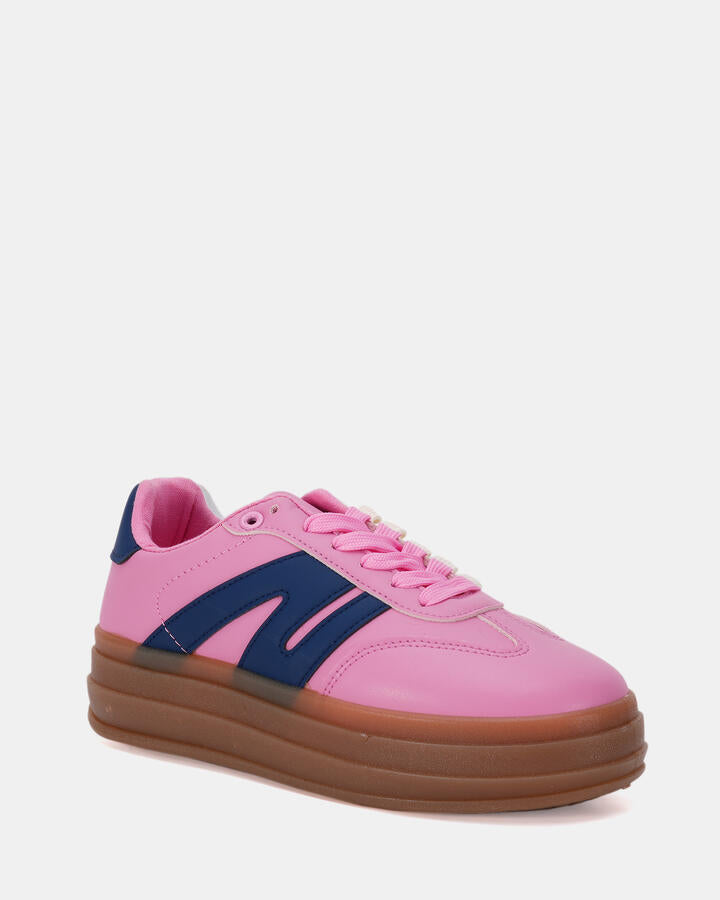 Image of Sneakers. Product name - Candela Pink Leisure Sneakers in Pink colour by brand - Novo