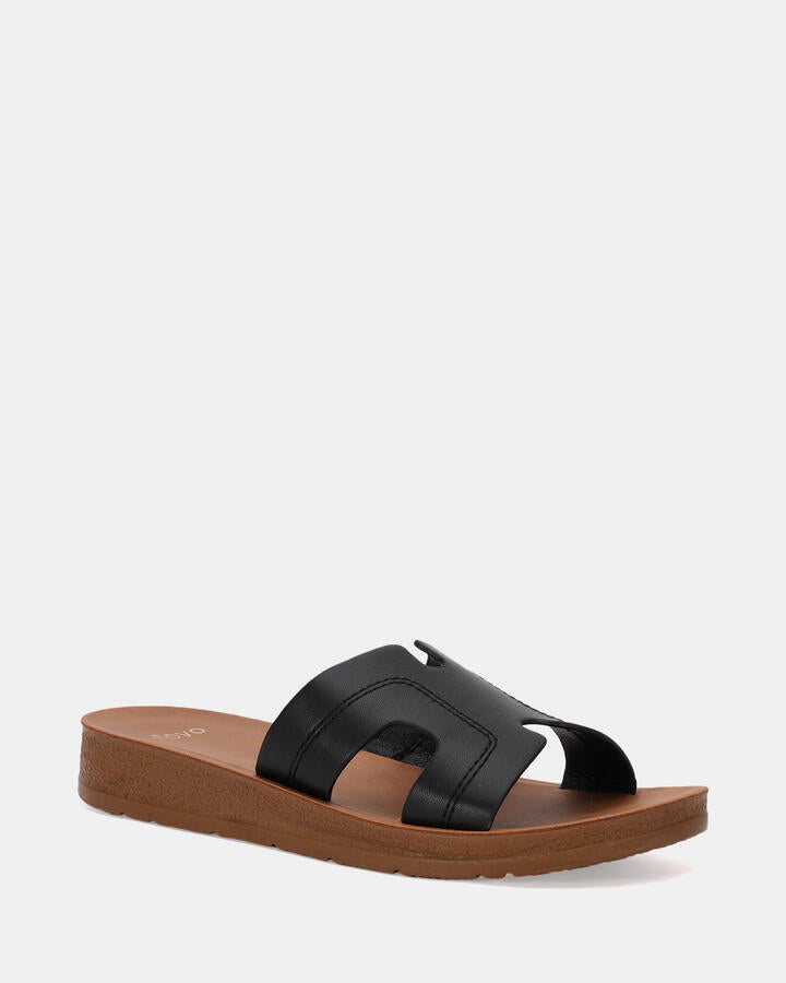 Image of Sandals. Product name - Ryleigh Black Sandals in Black colour by brand - Novo
