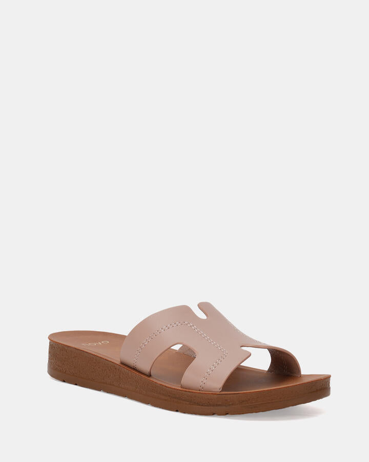 Image of Sandals. Product name - Ryleigh Nude Sandals in Nude colour by brand - Novo