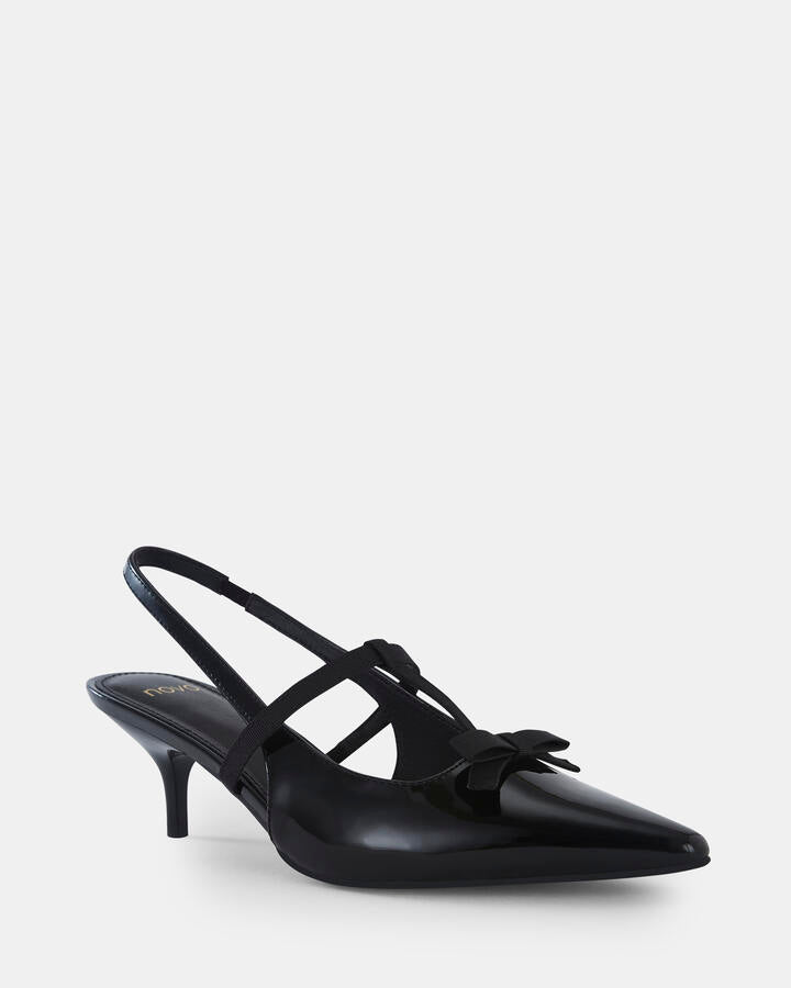 Image of Heels. Product name - Izan Black Pumps in Black colour by brand - Novo