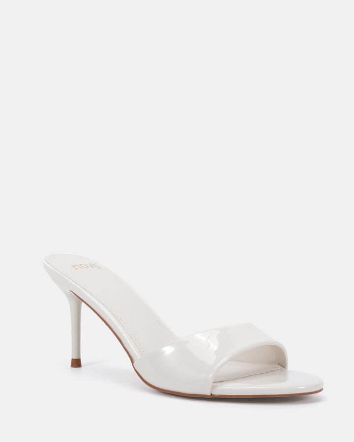 Image of Heels. Product name - Malan White Patent High Heels in White colour by brand - Novo