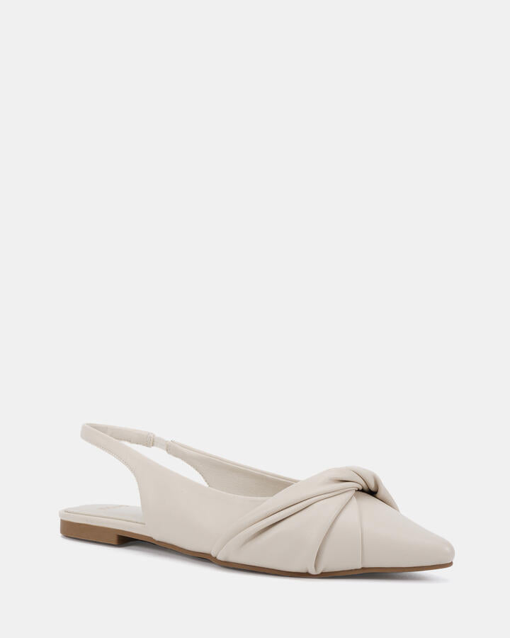 Image of Flats. Product name - Carenna Cream Ballet Flats in Neutral colour by brand - Novo