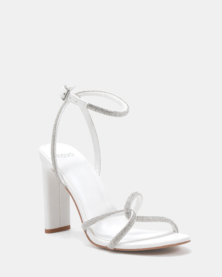 Image of Heels. Product name - Powerful White High Heels in Multi colour by brand - Novo