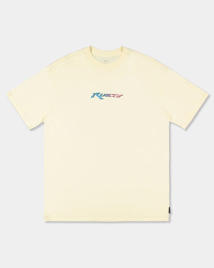 Image of T-Shirts. Product name - Rusty Mens Before Crowds All In T-Shirt Ecru in Ecru colour by brand - Rusty