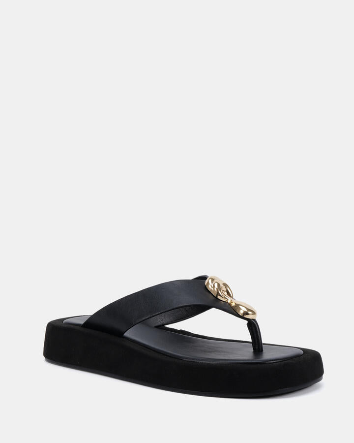 Image of Flats. Product name - Toolah Onyx Flatform in Onyx colour by brand - Novo