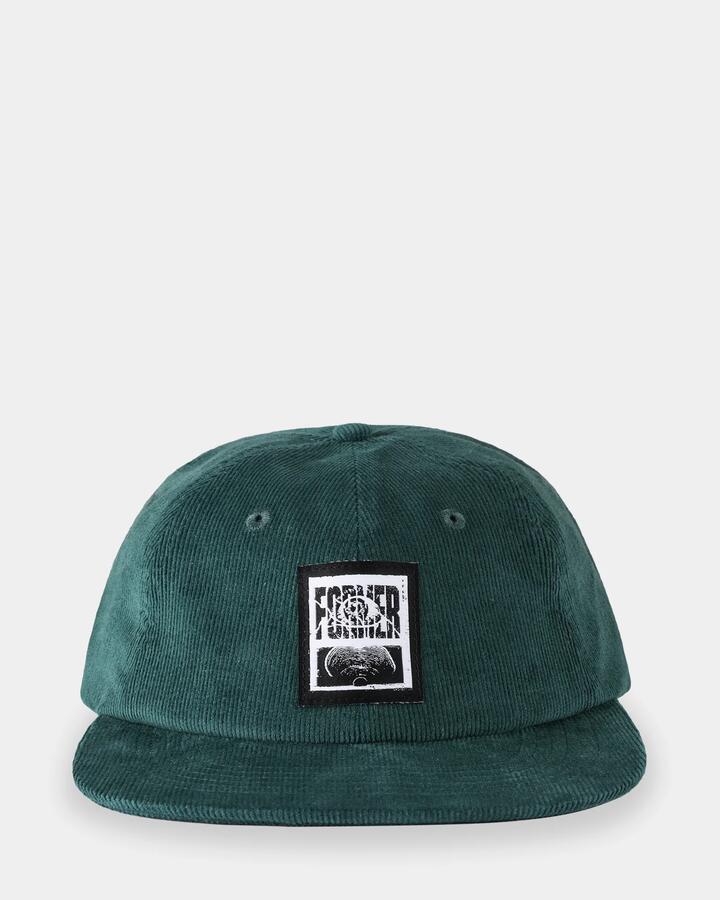 Image of Hats. Productname: Former - Mens Fluster Cord Baseball Cap - Green - in Green colour by brand - Former