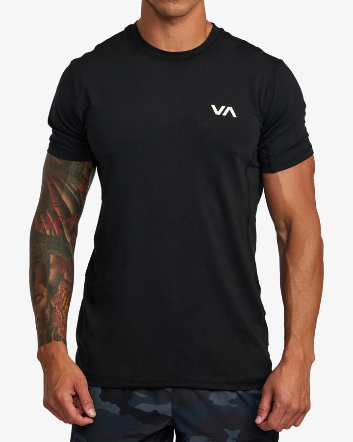 Image of T-Shirts. Product name - RVCA Mens Sport Vent T-Shirt Black in Black colour by brand - RVCA