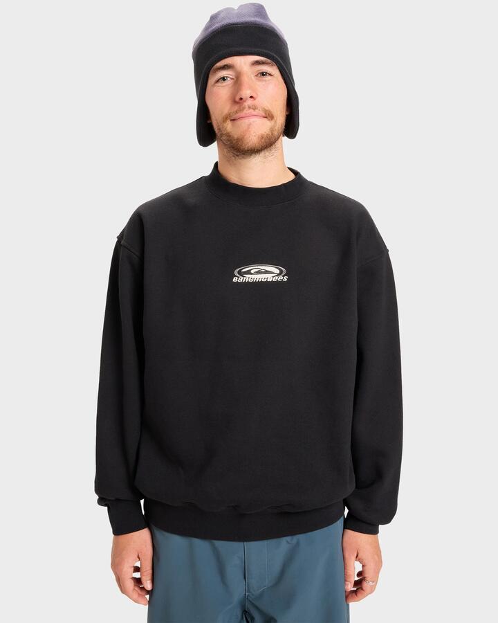 Image of Accessories. Product name - Quiksilver Mens Banging Crew Neck True Black in True Black colour by brand - Quiksilver