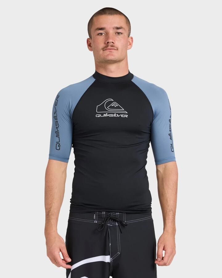 Image of Coats & Jackets. Product name - Quiksilver Mens On Tour Rash Vest China Blue in China Blue colour by brand - Quiksilver
