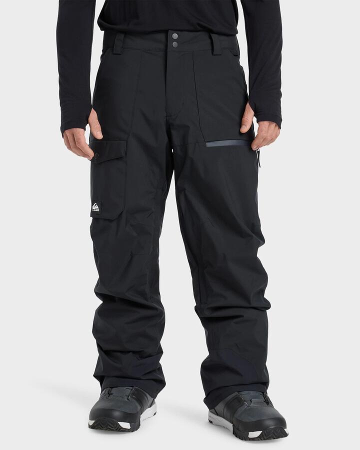 Image of a model wearing Pants. Product name - Quiksilver Mens Utility Snow Pants True Black in True Black colour by brand - Quiksilver
