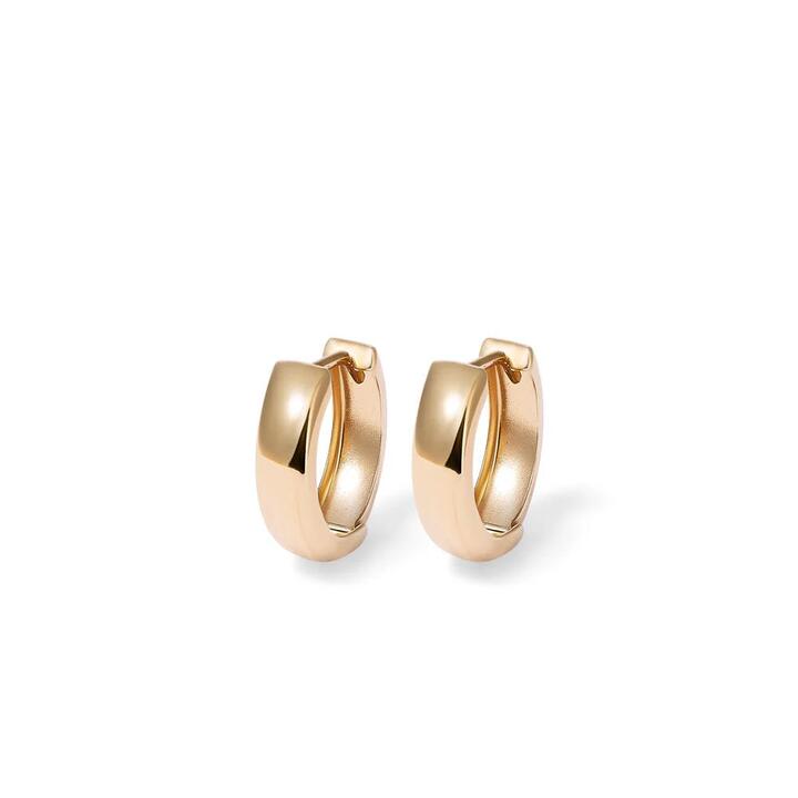 Image of Earrings. Productname: 9mm Huggie Earrings in 9kt Yellow Gold in Gold colour by brand - Bevilles