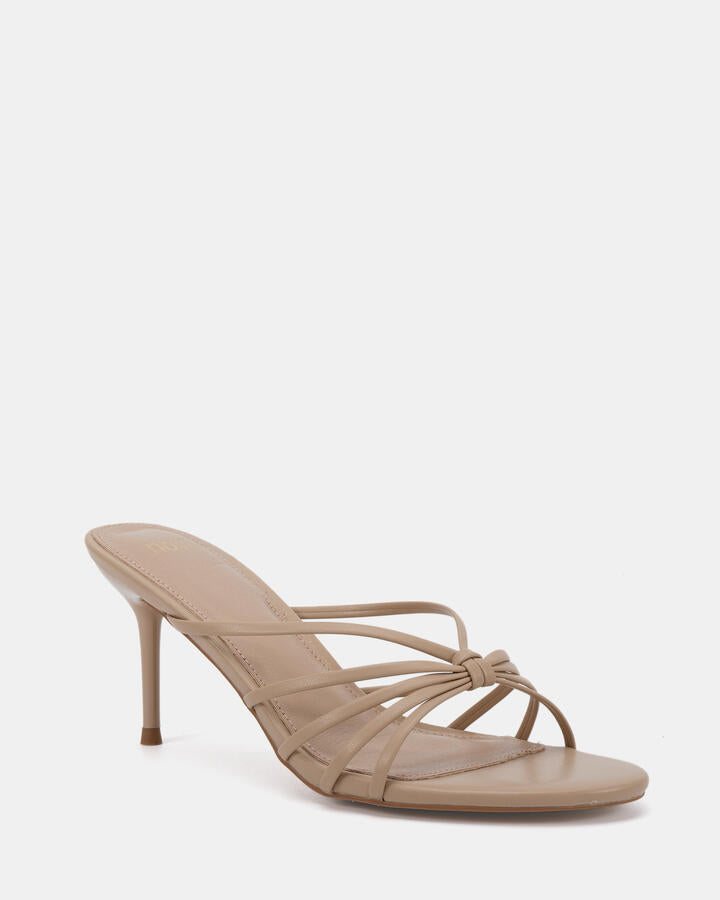 Image of Heels. Product name - Milkshake Neutral Open Toe Heels in Neutral colour by brand - Novo