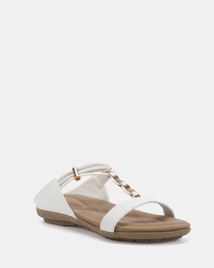 Image of Sandals. Productname: Elluna: White - Women's Thongs in Multi colour by brand - Novo