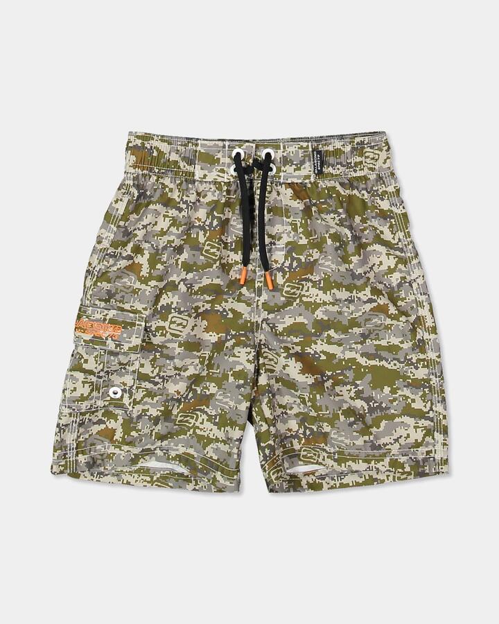 Image of Swimwear. Product name - Billabong Boys 0-7 Groms Throw On 14" Boardshorts Camo in Camo colour by brand - Billabong