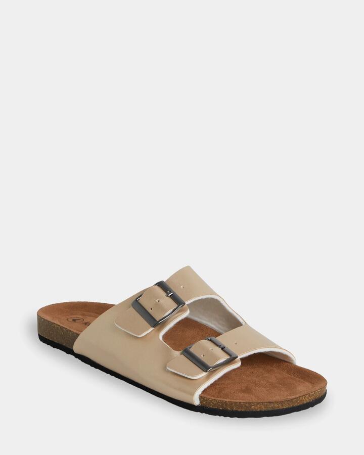 Image of Slippers. Product name - Kustom Womens Duo Slides Champagne Gold in Champagne Gold colour by brand - Kustom