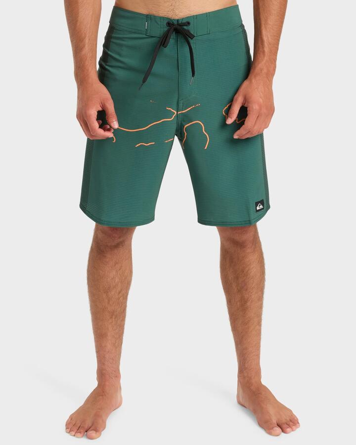 Image of Swimwear. Product name - Quiksilver Mens Highline Arch 19" Boardshorts Trekking Green Camostripe in Trekking Green Camostripe colour by brand - Quiksilver