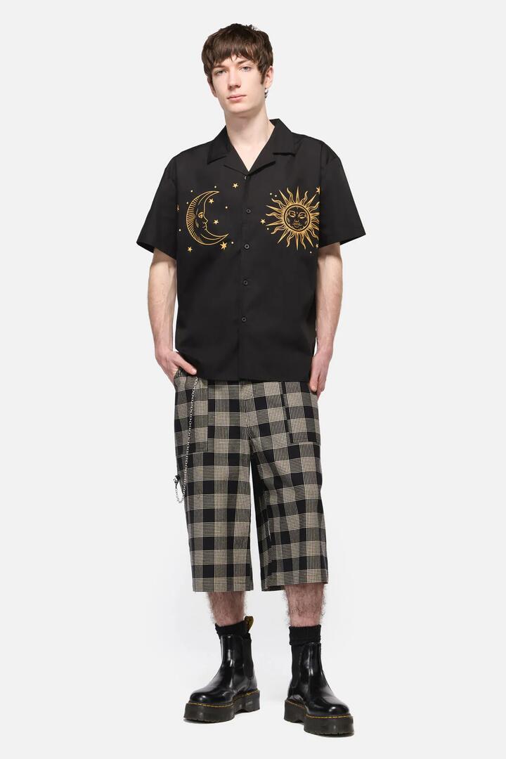 Image of a model wearing Tops. Productname: Sun And Moon SS Shirt in Black colour by brand - Black Friday