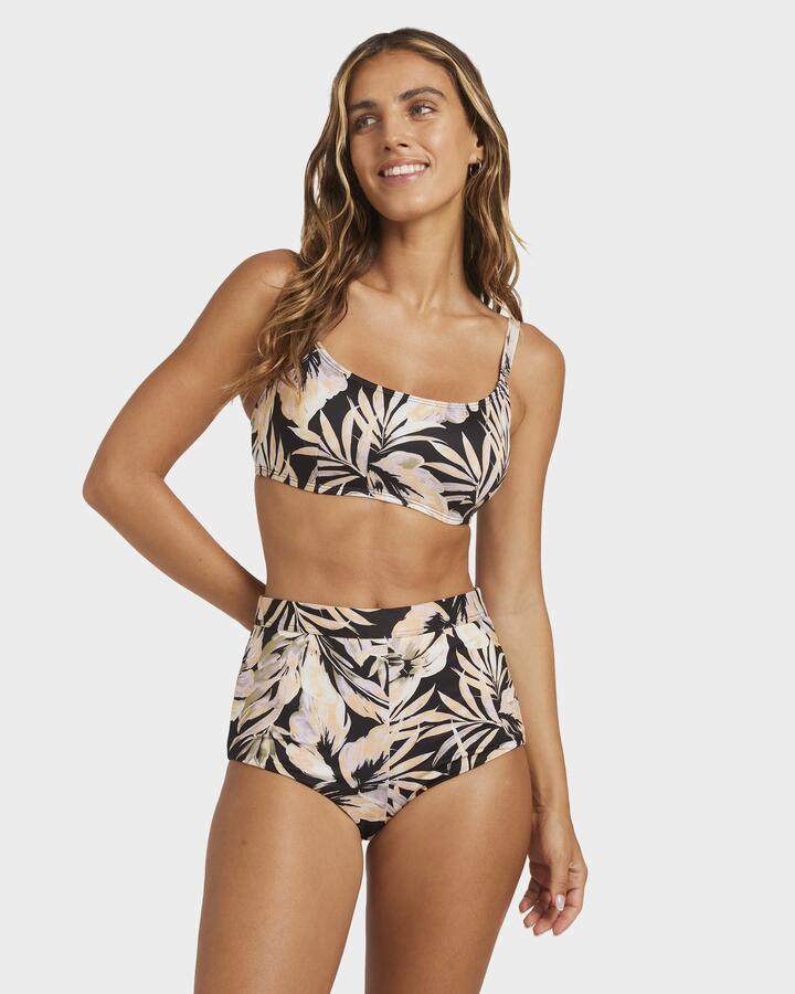 Image of Swimwear. Product name - Billabong Womens Drifting Coast Mia D/Dd Underwire Bikini Top Black Floral in Black Floral colour by brand - Billabong
