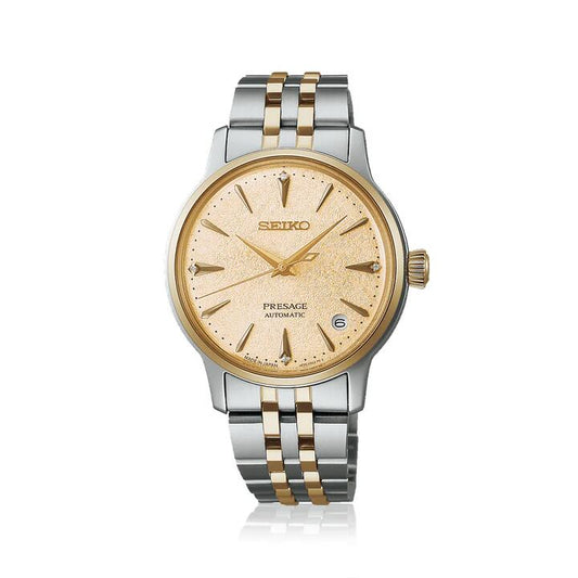 Image of Watches. Productname: Seiko Ladies Presage Cocktail Time 2-Tone Automatic Watch SRPL64J in Watch colour by brand - Seiko