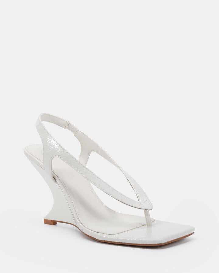 Image of Sandals. Product name - Zielona White Crinkle Patent Party in White Crinkle Patent colour by brand - Novo