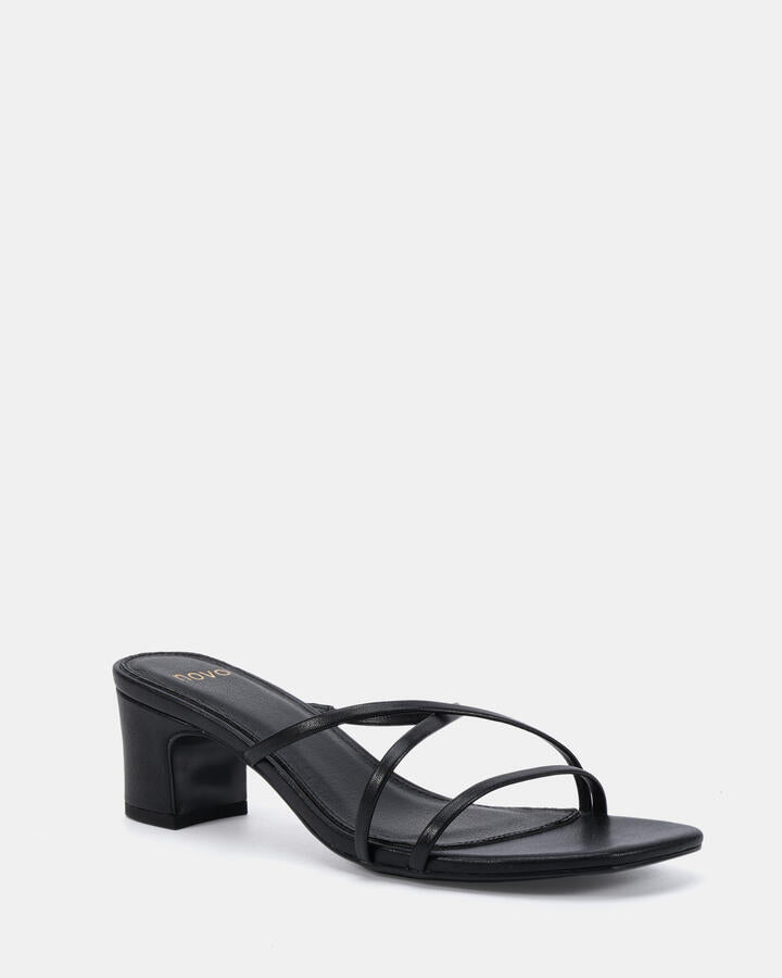 Image of Heels. Productname: Umeda: Black - Women's Strappy - Low Heel in Black colour by brand - Novo