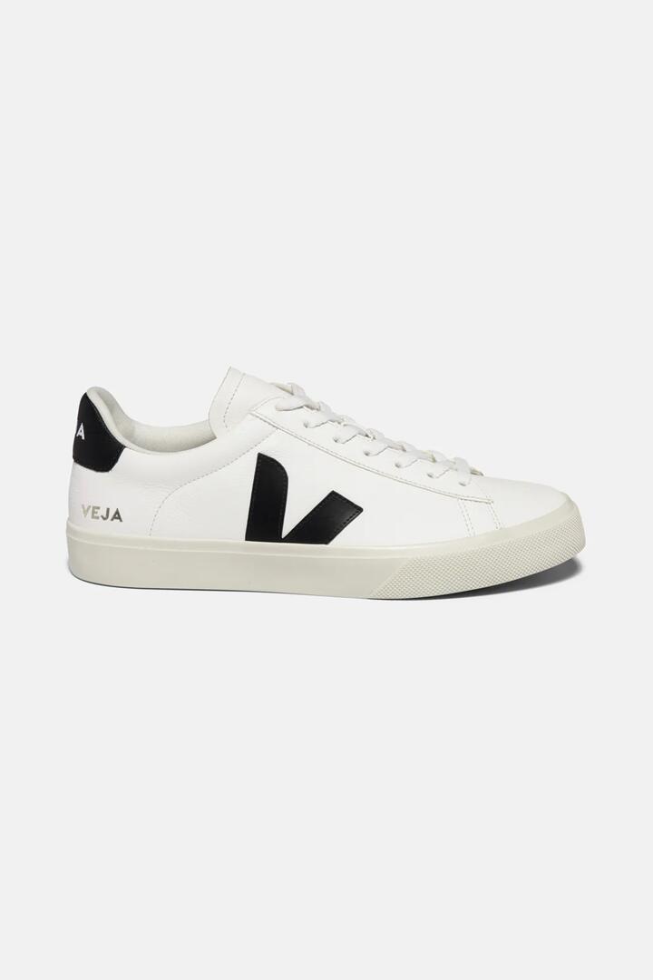 Image of Sneakers. Product name - Veja Campo in Extra White - Black colour by brand - Gorman
