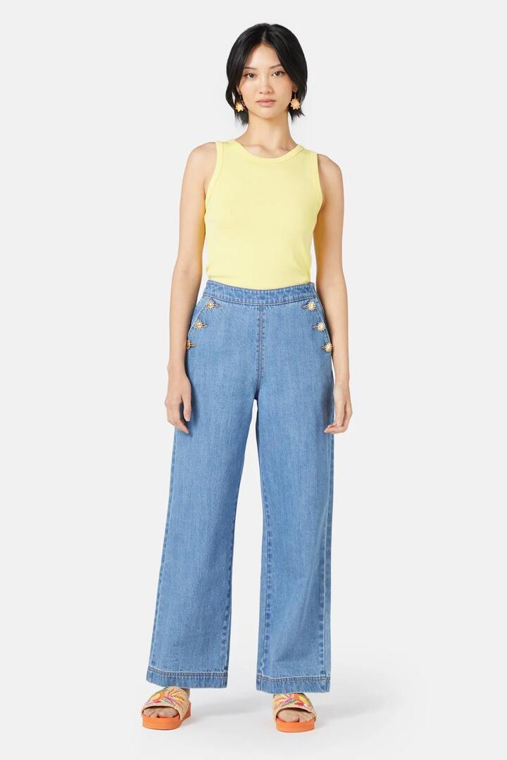 Image of Jeans. Product name - Sunshine State Denim Jeans in Light Blue colour by brand - Gorman