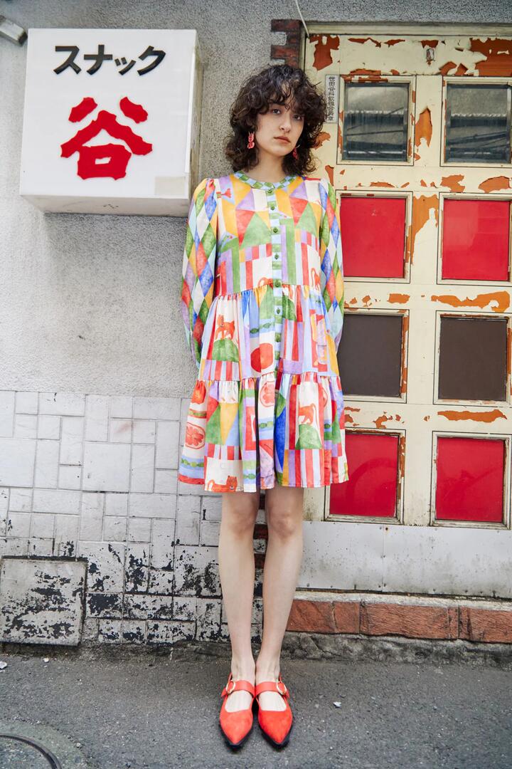 Image of Dresses. Product name - Fantasy Patchwork Dress in Print colour by brand - Gorman
