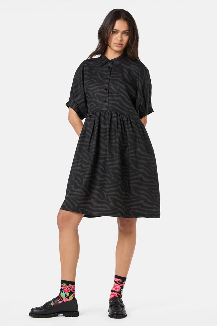 Image of Dresses. Product name - Racing Stripes Balloon Dress in Print colour by brand - Gorman
