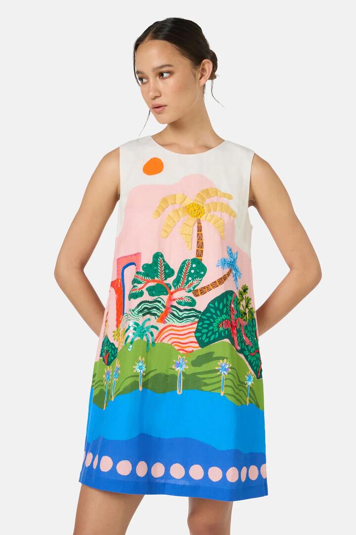 Image of Dresses. Product name - Hidden Paradise Shift in Print colour by brand - Gorman