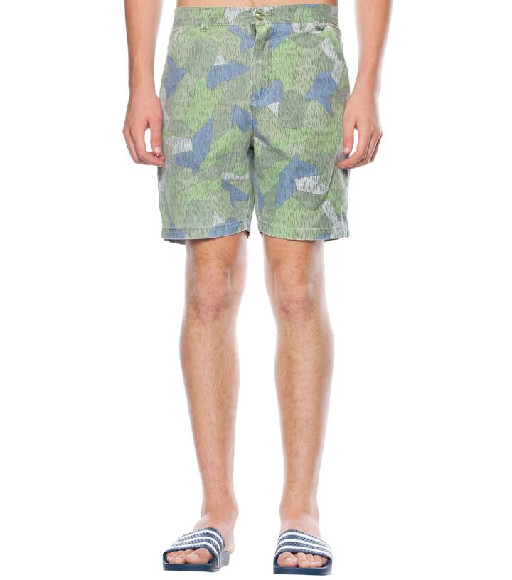 Image of a model wearing Shorts. Product name - Splinter Camo Fleck Short in Grey colour by brand - Dangerfield