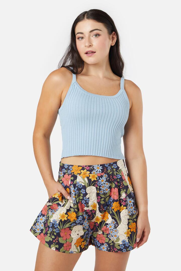 Image of a model wearing Tops. Product name - Sierra Cami in Light Blue colour by brand - Princess Highway