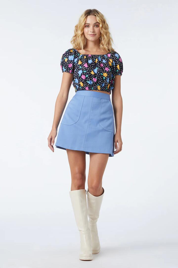 Image of a model wearing Skirts. Productname: Ella Skirt in Green colour by brand - Princess Highway